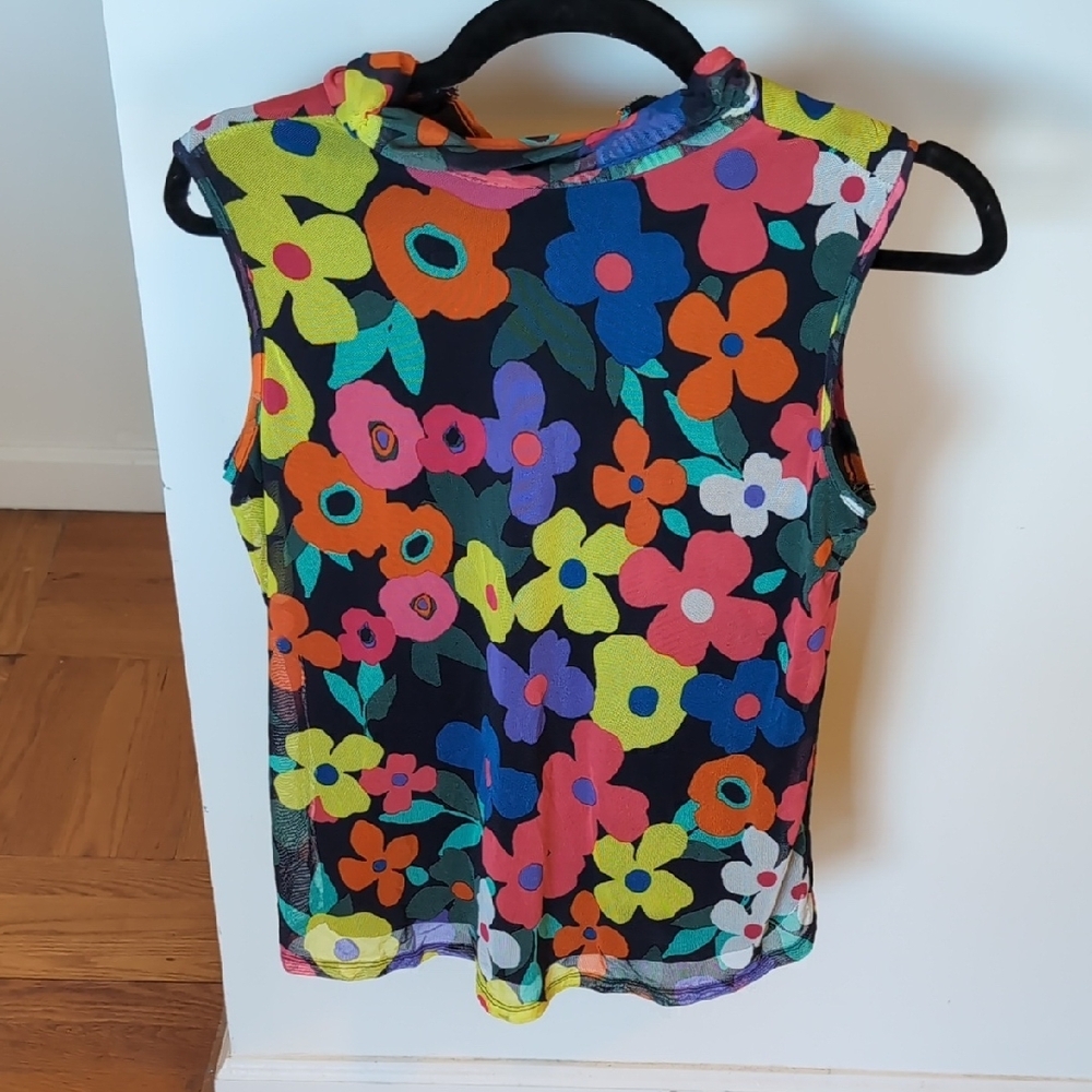 Colorful Floral Womens Sleeveless Top